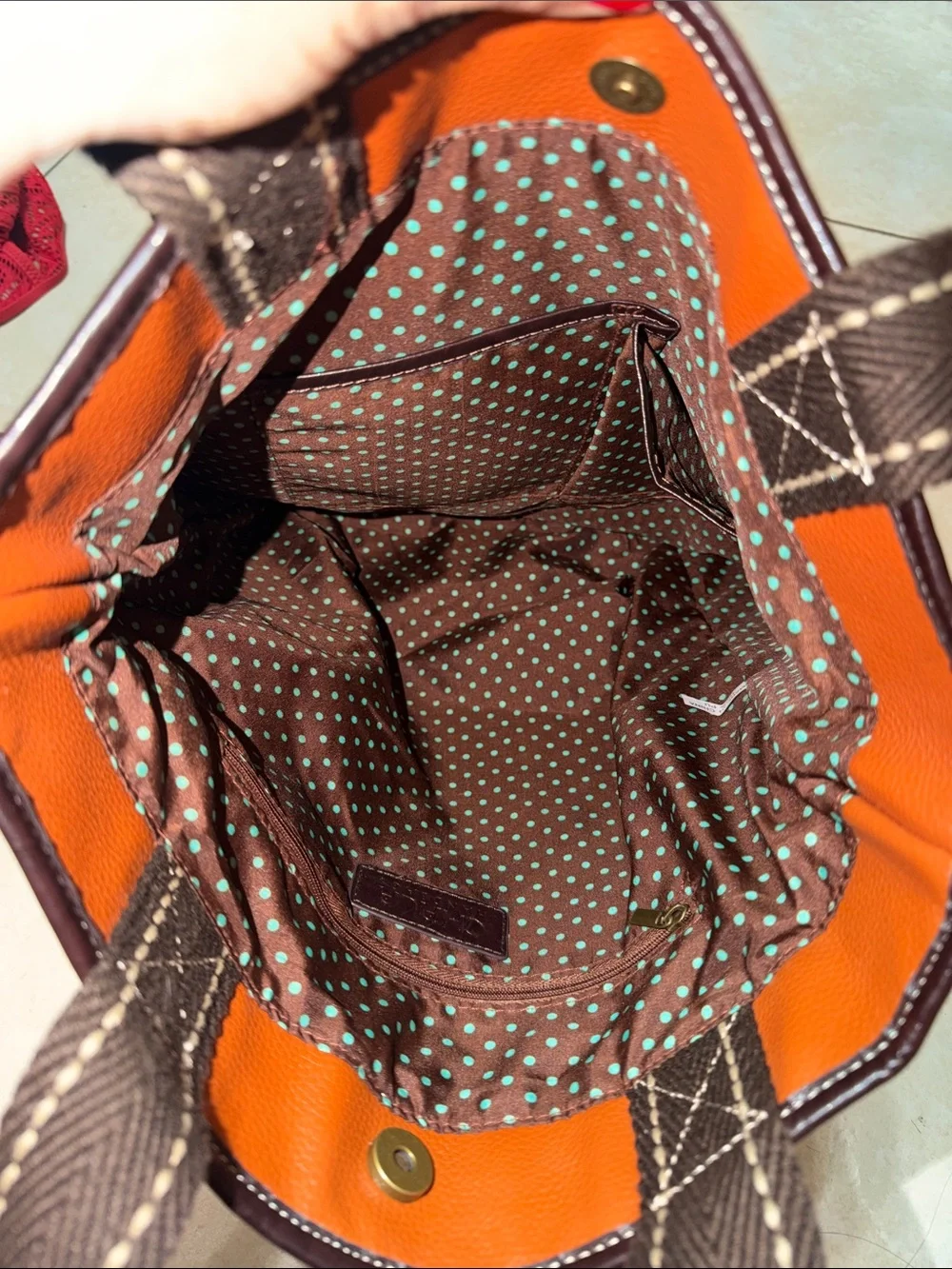 CHALA TWEET Partridge Bird Hobo Tote Shoulder Bag Vegan Leather Orange Purse